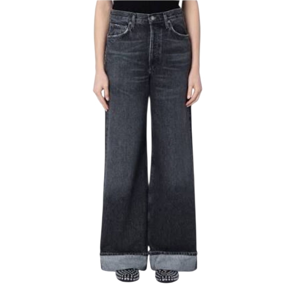 Agolde Dame Grey wide leg Jeans Everyday Essential Clean Girl Denim Casual